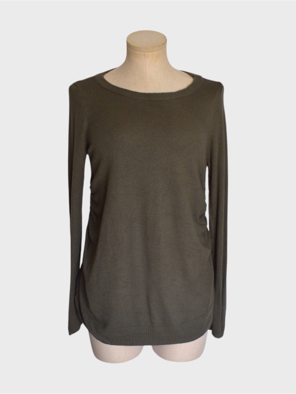 Isabel Maternity by Ingrid & Isabel Olive Green Side Ruched Sweater